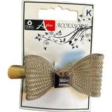 Öz-El Bronz Rengi Metal Örgülü Fiyonk Klipsli Toka, Klipsli Saç Tokası 201 268