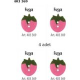 Öz-El Çilek Şekilli Pembe Yeşil Renk 4 Adet 15 Mm Bebek Düğme, Çocuk Kazak, Yelek, Gömlek Düğmesi 403 369