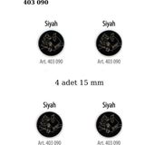 Öz-El Ev Desenli Siyah Beyaz Renk 4 Adet 15 Mm Bebek Düğme, Çocuk Kazak, Yelek, Gömlek Düğmesi 403 090