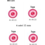 Öz-El Fuşya Renk 6 Adet Beyaz Şeritli 15 Mm Bebek Düğme, Bebek Kazak, Yelek, Gömlek Düğmesi 403 225