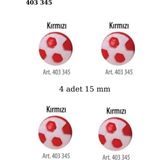Öz-El Futbol Topu Şekilli Kırmızı Renk 4 Adet 15 Mm Bebek Düğme, Bebek Kazak,Yelek, Gömlek Düğmesi 403 345