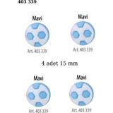 Öz-El Futbol Topu Şekilli Mavi Renk 4 Adet 15 Mm Bebek Düğme, Bebek Kazak, Yelek, Gömlek Düğmesi 403 339