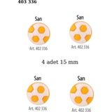 Öz-El Futbol Topu Şekilli Sarı Renk 4 Adet 15 Mm Bebek Düğme, Bebek Kazak, Yelek, Gömlek Düğmesi 403 336