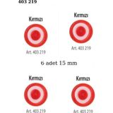 Öz-El Kırmızı Renk 6 Adet Beyaz Şeritli 15 Mm Bebek Düğme, Bebek Kazak, Yelek, Gömlek Düğmesi 403 219