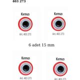 Öz-El Kırmızı Renk Nazar Boncuklu Simli 6 Adet 15 Mm Bebek Düğme, Bebek Kazak,Yelek,Gömlek Düğmesi 403 273