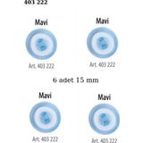 Öz-El Mavi Renk 6 Adet Beyaz Şeritli 15 Mm Bebek Düğme, Bebek Kazak, Yelek, Gömlek Düğmesi 403 222