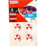 Öz-El Şapka Şekilli Kırmızı Renkli 4 Adet 15 Mm Bebek Düğme, Çocuk Düğme, 403 612