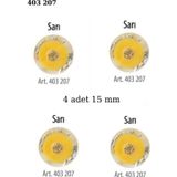 Öz-El Sarı Renk 4 Adet Simli 15 Mm Bebek Düğme, Bebek Kazak, Yelek, Gömlek Düğmesi 403 207