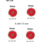 Öz-El Simli Kırmızı Renk 4 Adet 15 Mm Bebek Düğme, Bebek Kazak, Yelek, Gömlek Düğmesi 403 210
