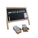 öz-gün tebeşir ÇİFT TARAFLI KÜÇÜK BOY YAZI TAHTASI 15 RENKLİ TEBEŞİR 15 BEYAZ TEBEŞİR SİLGİ TAHTA KALEMİ