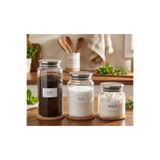 ÖZ HOME 3'lü 1300/800/500 ml Vakumlu Metal Kapaklı Çay/Şeker/Tuz/Kahve Kavanozu Cam Saklama Kabı