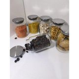 Öz Home 6'lı Vakumlu Metal Kapaklı Cam Saklama/düzenleme Kavanozu - Şeffaf - Natürel - 6 Adet - 900 ml
