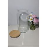 Öz-Home Öz Home Vakumlu Bambu Kapaklı Cam Kavanoz 1130 ml - Şeffaf - Natürel