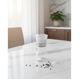 Öz-Home Tuz ve Karabiber Öğütücü Değirmen Cam Gövde Seramik Bıçak - Beyaz - 13 cm