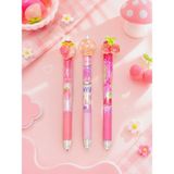 ÖZ OFİS Kawaii Tatlı Meyveler Temalı 0.7 Lüks Uçlu Kalem - Mantar , Çilek , Kiraz Başlıklı Uçlu Kalem Tekli