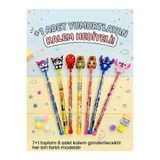 ÖZ OFİS Kuromi Capybara Stitch Örümcek Adam - Başlıklı 8'li Yumurtlayan Kalem Seti - 8 Farklı Model