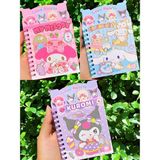 ÖZ OFİS Kuromi My Melody Cinnamoroll Ayraçlı Defter 8 Sayfa Sticker 16 Sayfa Not Defteri Tekli