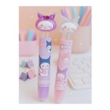 ÖZ OFİS Kuromi Sanrio Basmalı Mekanizmalı Silgi – Pastel Renk - Yumuşak & İz Bırakmaz - Karne Hediyesi - Tekli