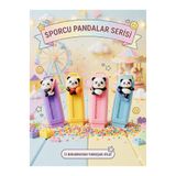 ÖZ OFİS Sporcu Pandalar Serisi Sevimli Pastel Renk Sürgülü Silgi - Yumuşak & İz Bırakmaz - Karne Hediyesi - Tekli