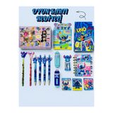ÖZ OFİS Stitch 19 Parça Kırtasiye Seti Uçlu Kalem Not Defteri Kutulu Sticker Silgi Kalemtıraş Sticker vb.