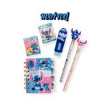 ÖZ OFİS Stitch Set Not Defteri 2'li Yumurtlayan Kalem Sürgülü Silgi 2'li Mini Sticker Defter Seti