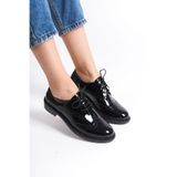 öz se shoes VULKAN Kadın Günlük Ayakkabı - Oxford Siyah Rugan