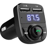 Öz- Teknoloji Torima Car Charger X8 Mp3 Player Müzik Bluetooth Çakmaklık Şarj usb - Siyah