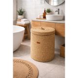 Öz-Tex Home Jüt Hasır Kapaklı Çamaşır Sepeti, 40x40Kirli Sepeti ,