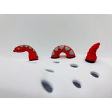 Ozan Tuhafiye Crocs 3D Jibbitz Terlik Süsü 2 Parça 3 Boyutlu JBB0687-689 - Kırmızı