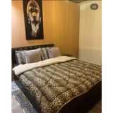 Ozanhomçift Kişilik Çift Yönlü Yastık Kılıfı Takım Welsoft Yorgan - 195 x 215 cm - Kahverengi-Beyaz-Leopar