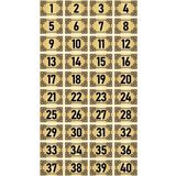 Özarslan Dizayn 3.5x5 cm Altın Renk 40 Adet Metal Kapı Masa Dolap Numara Levhası