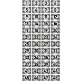 Özarslan Dizayn 3.5x5 cm Gümüş Renk 48 Adet Metal Kapı Masa Dolap Numara Levhası