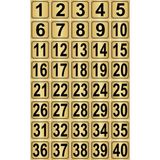 Özarslan Dizayn 5x5 cm Altın Renk 40 Adet Metal Kapı Masa Dolap Numara Levhası