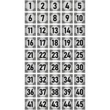 Özarslan Dizayn 5x5 cm Gümüş Renk 45 Adet Metal Kapı Masa Dolap Numara Levhası
