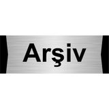 Özarslan Dizayn Arşiv 10x20 cm Gümüş Renk Metal Yönlendirme Levhası