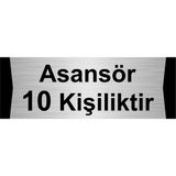 Özarslan Dizayn Asansör 10 Kişiliktir 5x20 cm Gümüş Renk Metal Yönlendirme Levhası