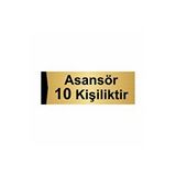 Özarslan Dizayn Asansör 10 Kişiliktir 7x20 cm Altın Renk Metal Yönlendirme Levhası