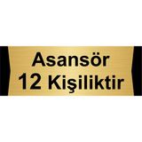 Özarslan Dizayn Asansör 12 Kişiliktir 10x20 cm Altın Renk Metal Yönlendirme Levhası