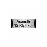 Özarslan Dizayn Asansör 12 Kişiliktir 10x20 cm Gümüş Renk Metal Yönlendirme Levhası