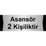 Özarslan Dizayn Asansör 2 Kişiliktir 10x20 cm Gümüş Renk Metal Yönlendirme Levhası