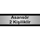 Özarslan Dizayn Asansör 2 Kişiliktir 5x20 cm Gümüş Renk Metal Yönlendirme Levhası