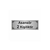 Özarslan Dizayn Asansör 2 Kişiliktir 7x20 cm Gümüş Renk Metal Yönlendirme Levhası