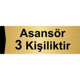 Özarslan Dizayn Asansör 3 Kişiliktir 10x20 cm Altın Renk Metal Yönlendirme Levhası
