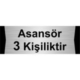 Özarslan Dizayn Asansör 3 Kişiliktir 5x20 cm Gümüş Renk Metal Yönlendirme Levhası