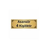 Özarslan Dizayn Asansör 4 Kişiliktir 7x20 cm Altın Renk Metal Yönlendirme Levhası