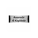 Özarslan Dizayn Asansör 4 Kişiliktir 7x20 cm Gümüş Renk Metal Yönlendirme Levhası