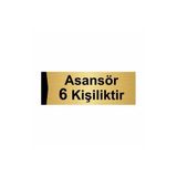 Özarslan Dizayn Asansör 6 Kişiliktir 7x20 cm Altın Renk Metal Yönlendirme Levhası