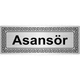 Özarslan Dizayn Asansör 7x20 cm Gümüş Renk Metal Yönlendirme Levhası