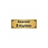 Özarslan Dizayn Asansör 8 Kişiliktir 7x20 cm Altın Renk Metal Yönlendirme Levhası