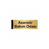Özarslan Dizayn Asansör Bakım Odası 10x20 cm Altın Renk Metal Yönlendirme Levhası